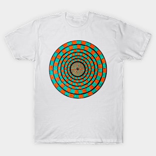 Handmade orange and green mandala pattern art T-Shirt